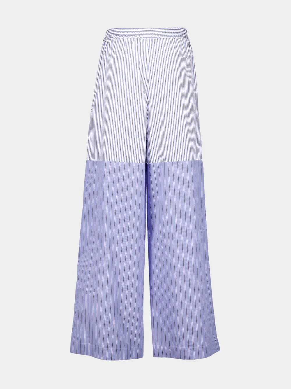 Light Blue Wide-Leg Mixed Stripe Trousers - Image 4