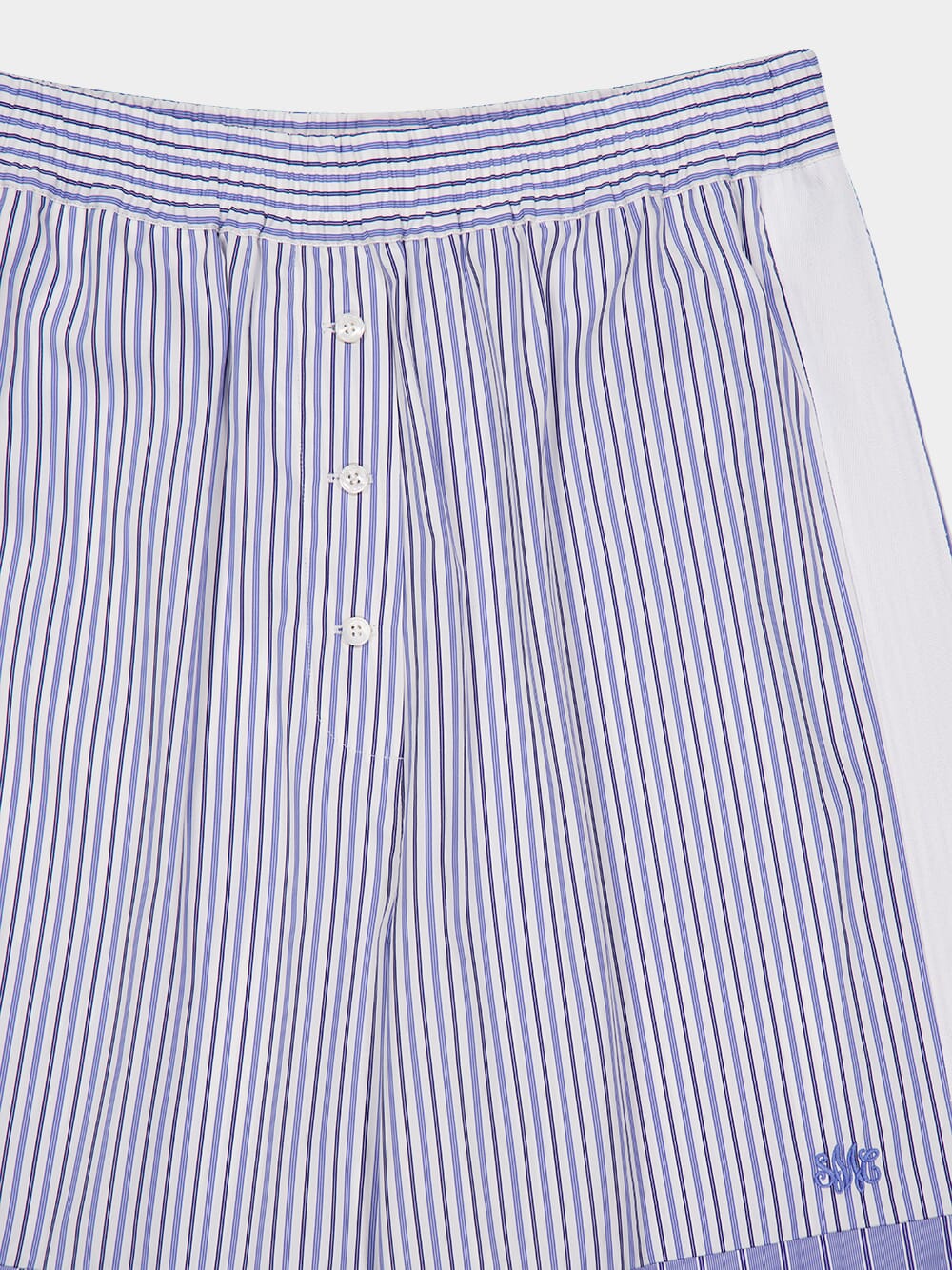 Light Blue Wide-Leg Mixed Stripe Trousers - Image 5