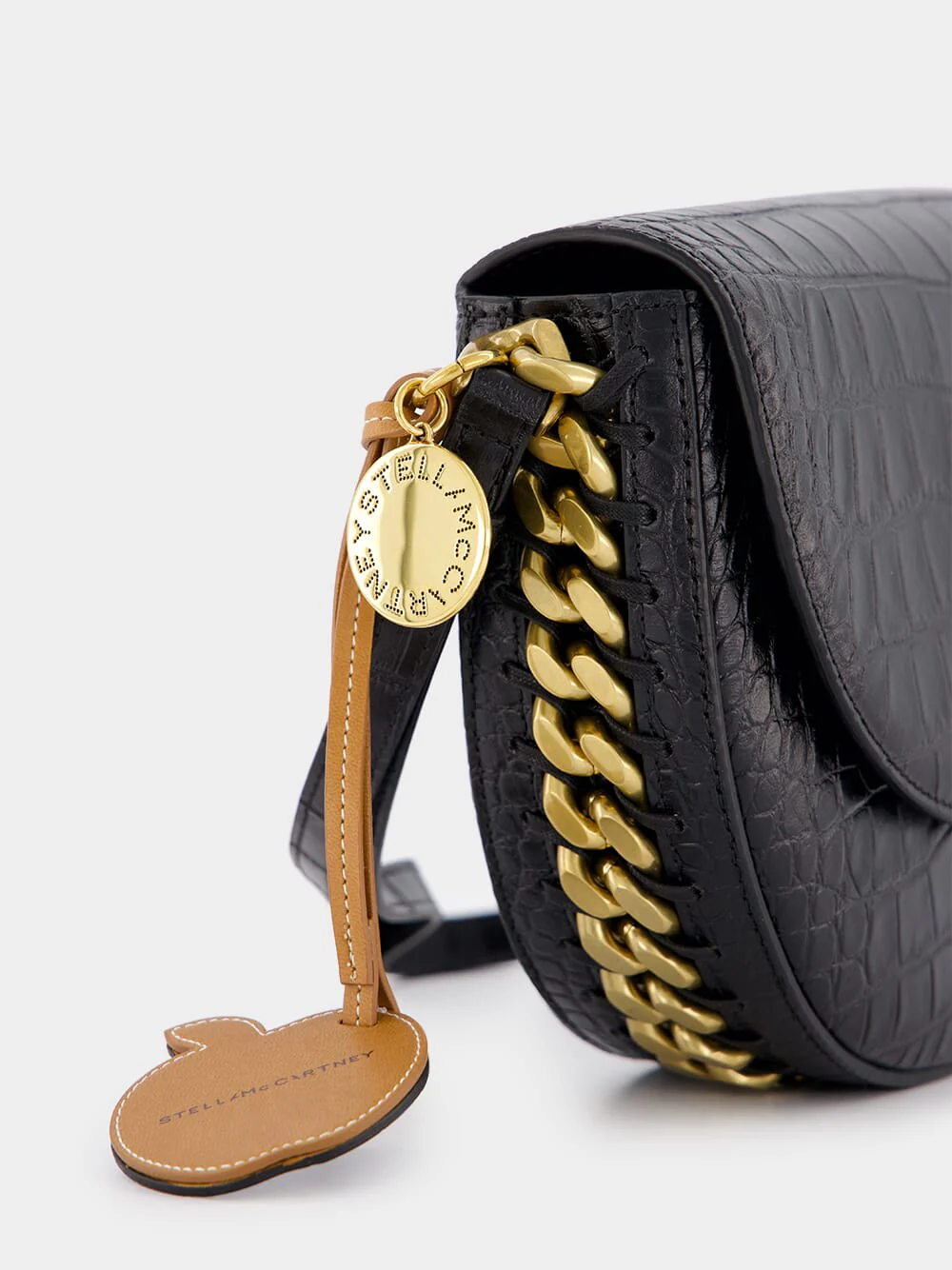 Frayme Medium Croc-Effect Black Shoulder Bag - Image 7