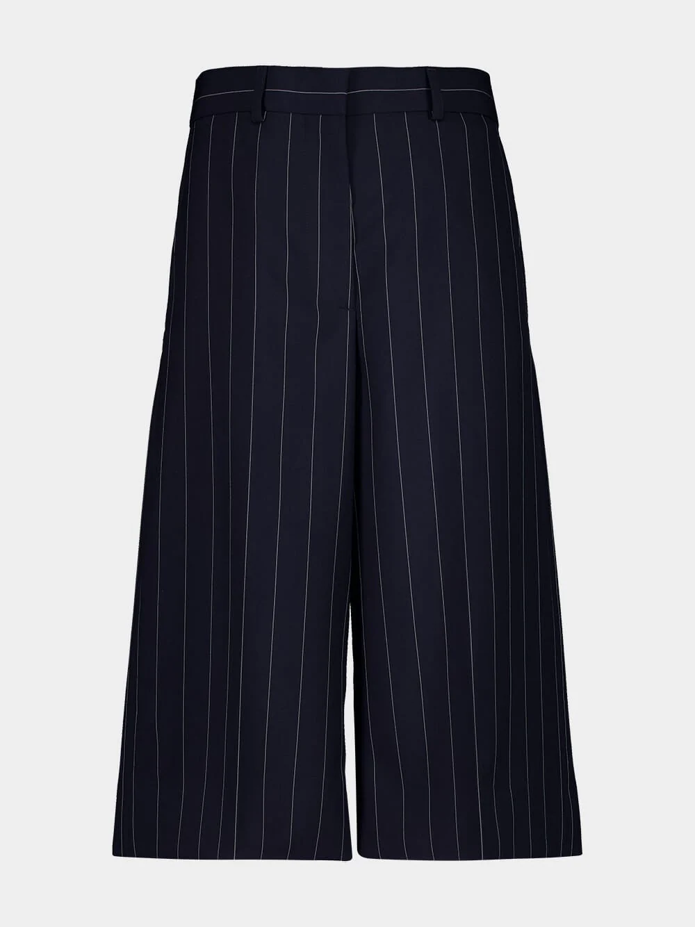 Navy Tailored Pinstripe Wool Shorts - Image 5