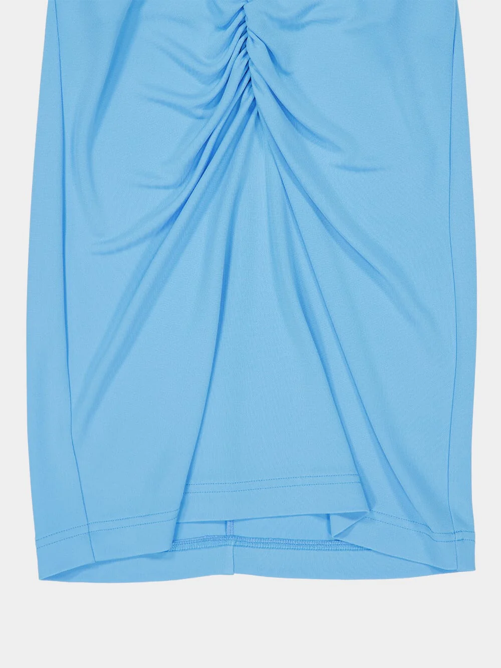 New Sky Blue Pleated Jersey Mini Dress - Image 4