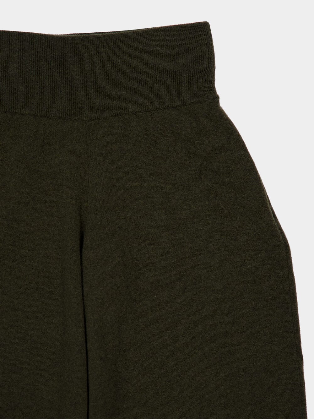Olive Green Casual Fit Wool Blend Trousers - Image 3