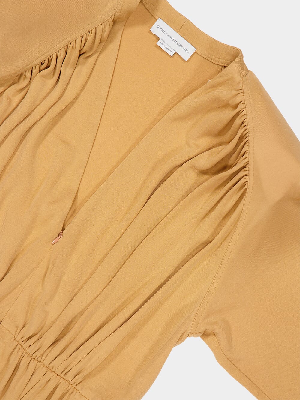 Peach Crepe Jersey Long-Sleeve Jumpsuit - Image 3