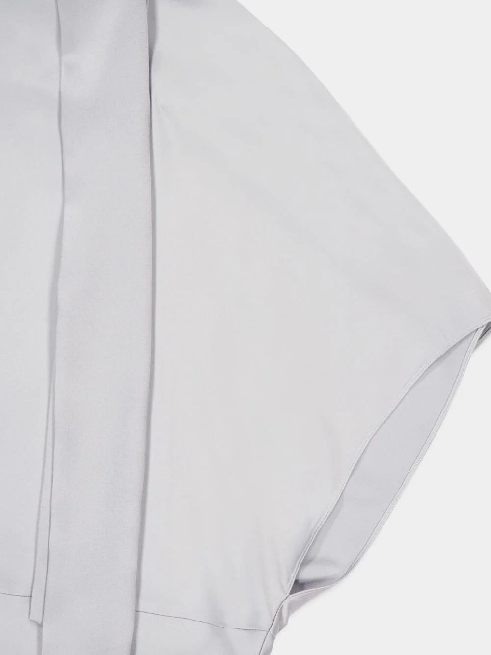 Pearl Blue Asymmetric Tie-Neck Top - Image 5