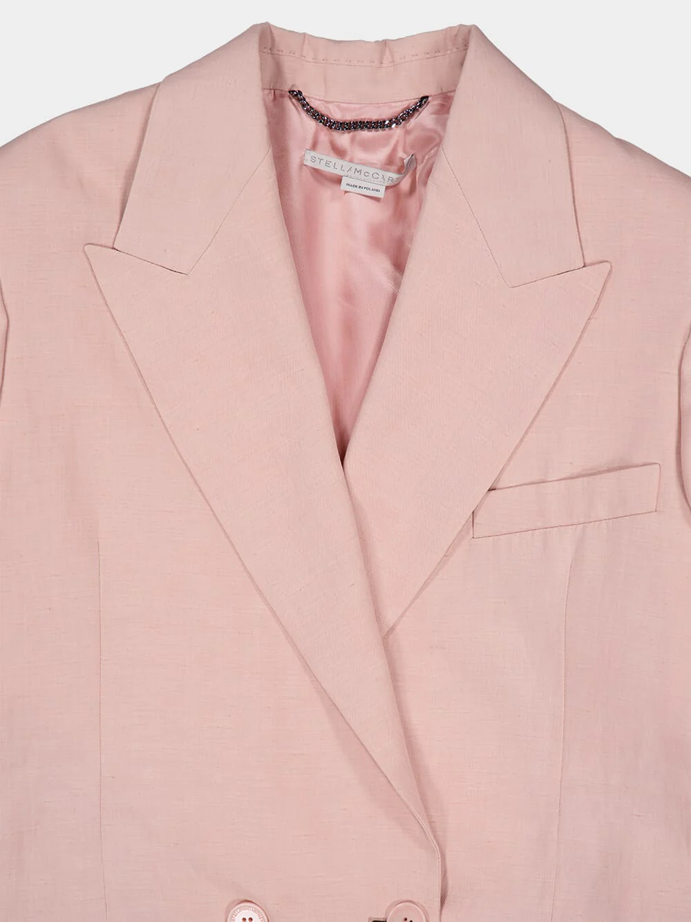 Linen Blend Double-Breasted Blazer - Image 3