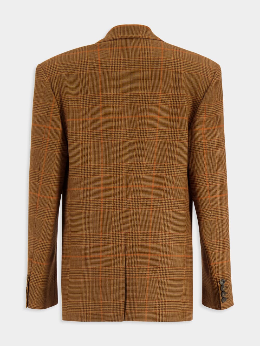 Prince Of Wales Check-Pattern Wool Oversized Blazer - Image 3