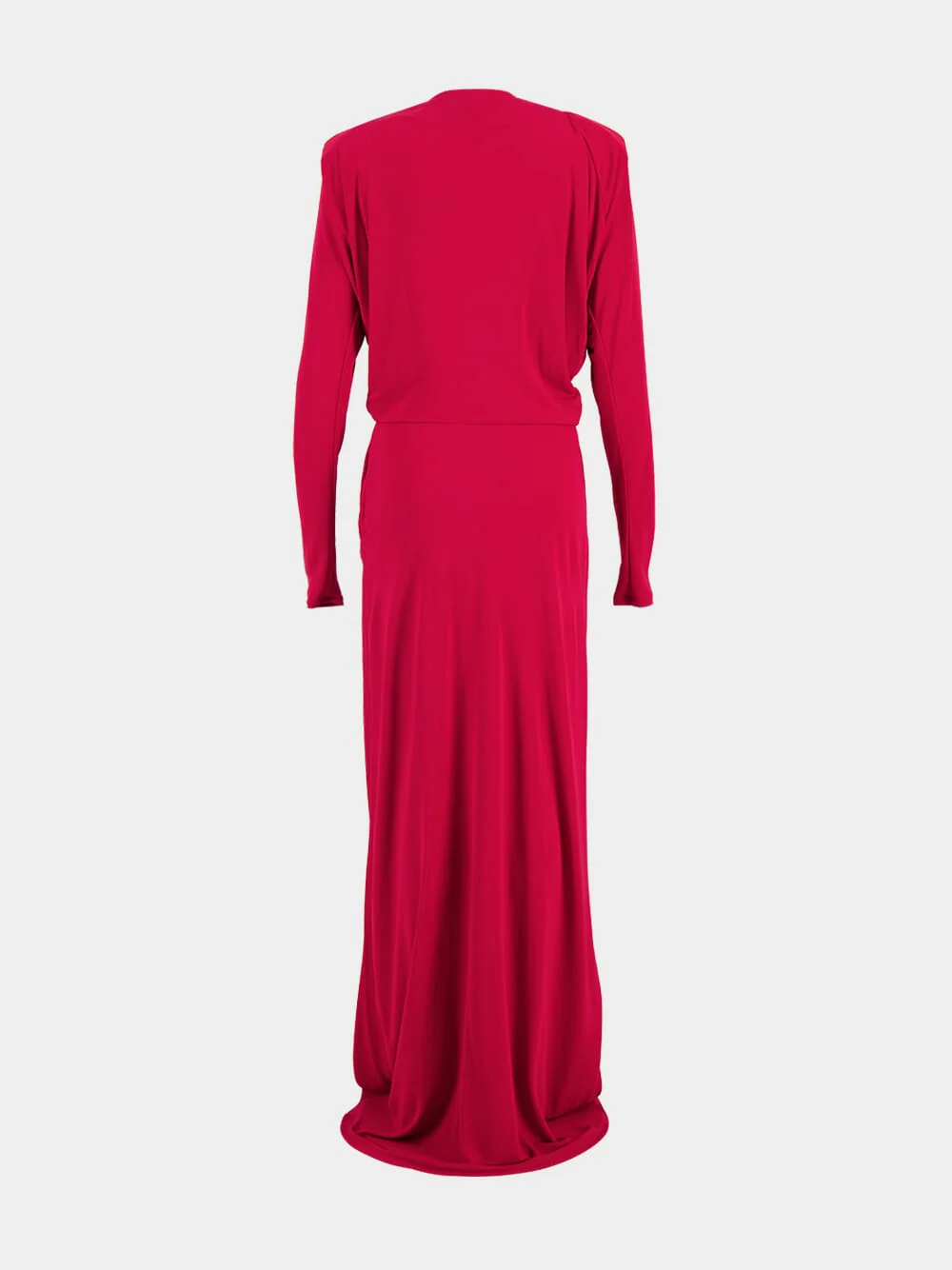 Raspberry Draped Crepe Jersey Gown - Image 2