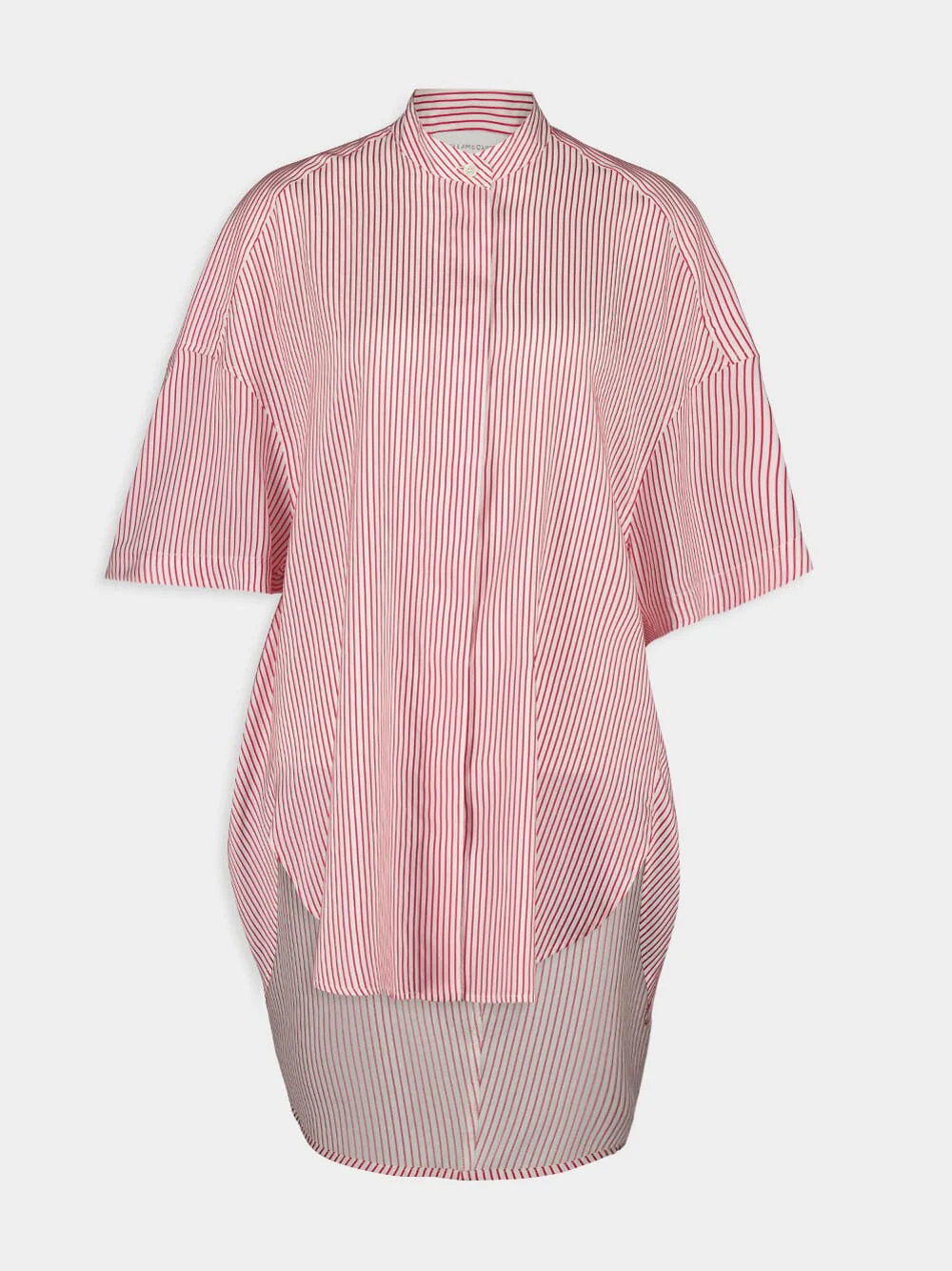 Red Striped Organic Silk Shirt