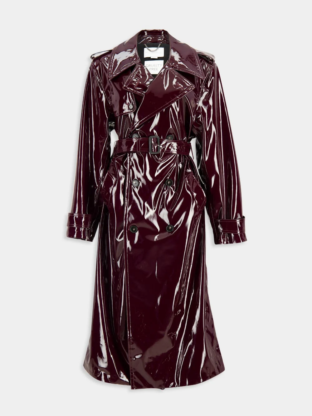 Shiraz Patent Long Trench Coat