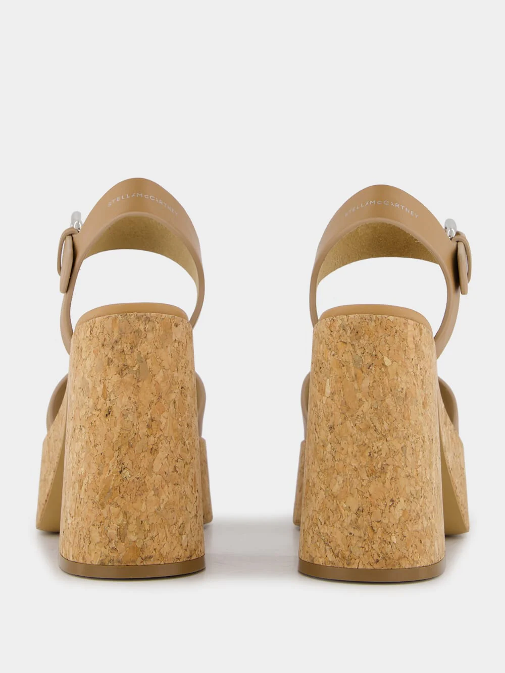 Skyla Tan Buckle Cork Platform Sandals - Image 5
