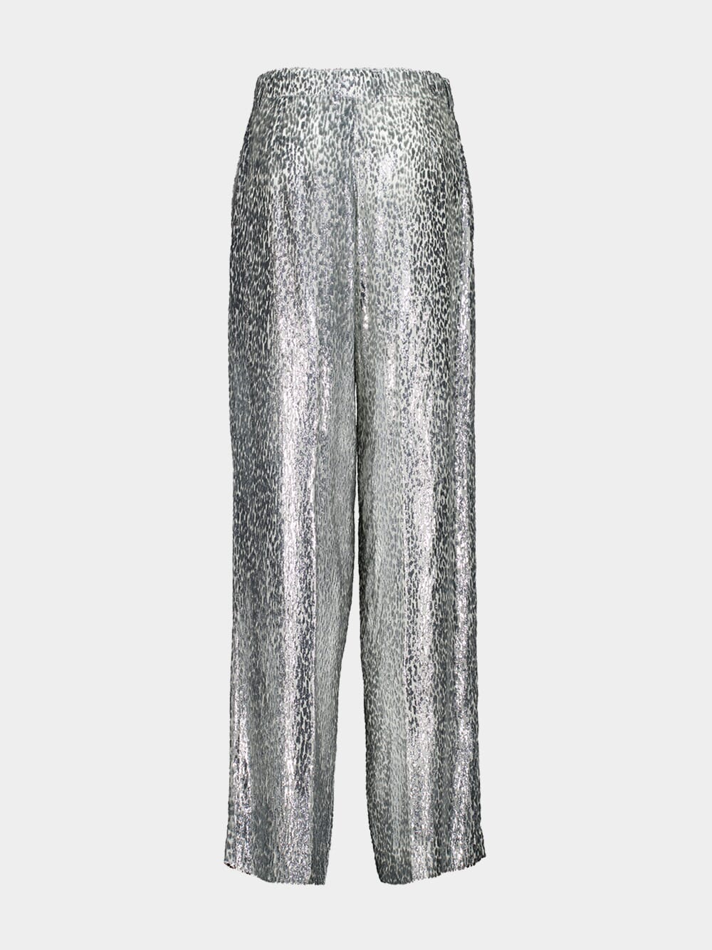Silver Animal-Textured Lame Velvet Trousers - Image 3