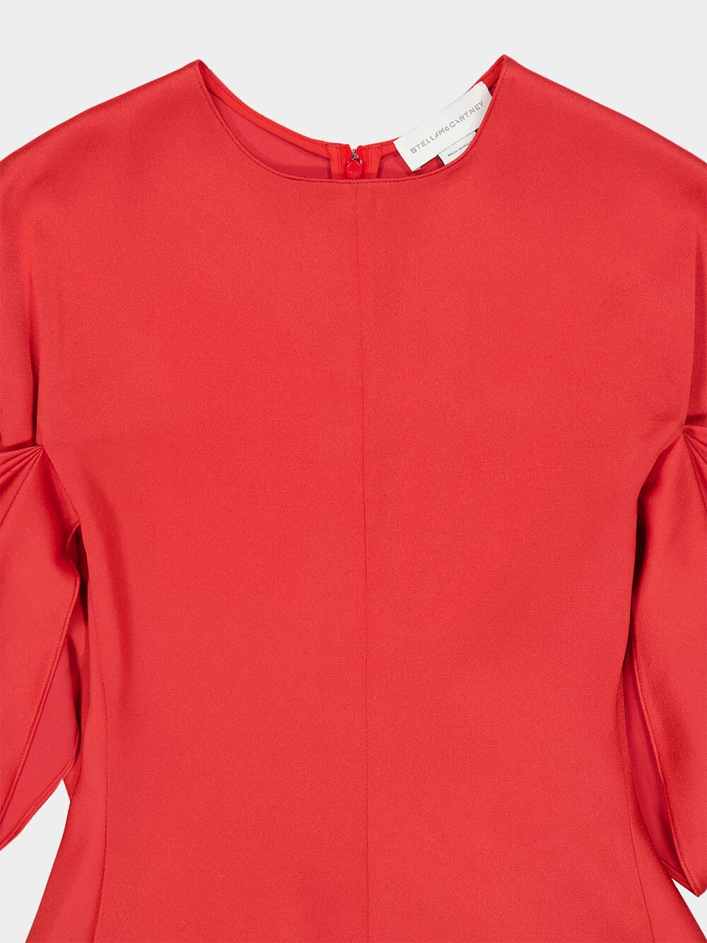 Tomato Draped Sleeve Acetate Top - Image 3