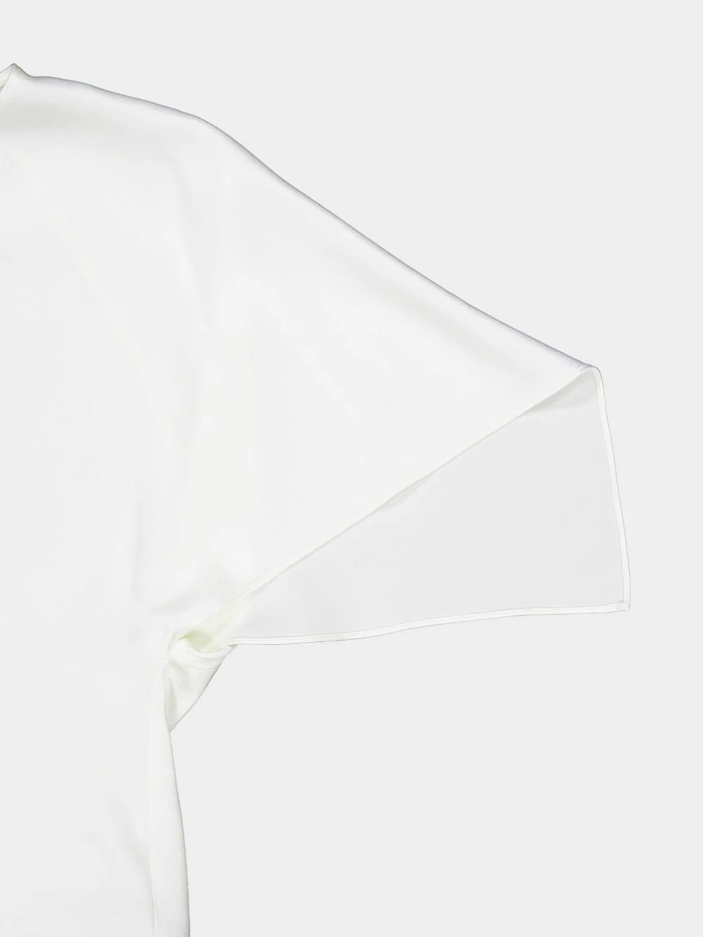 White Handkerchief Sleeve Satin Top - Image 6