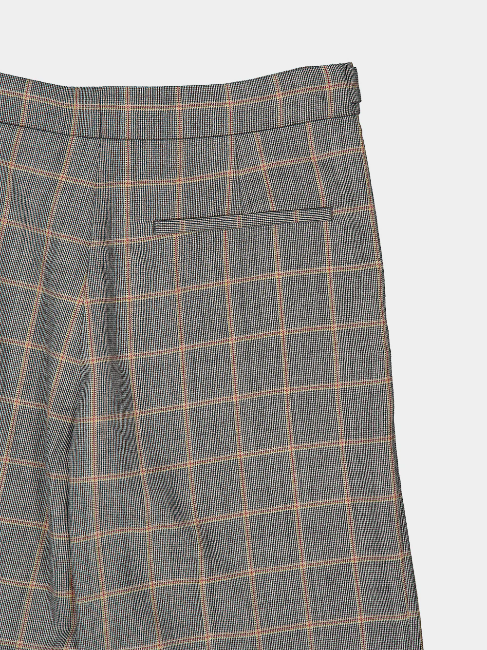 Grey Mélange Checked Wool Tailored Trousers - Image 4