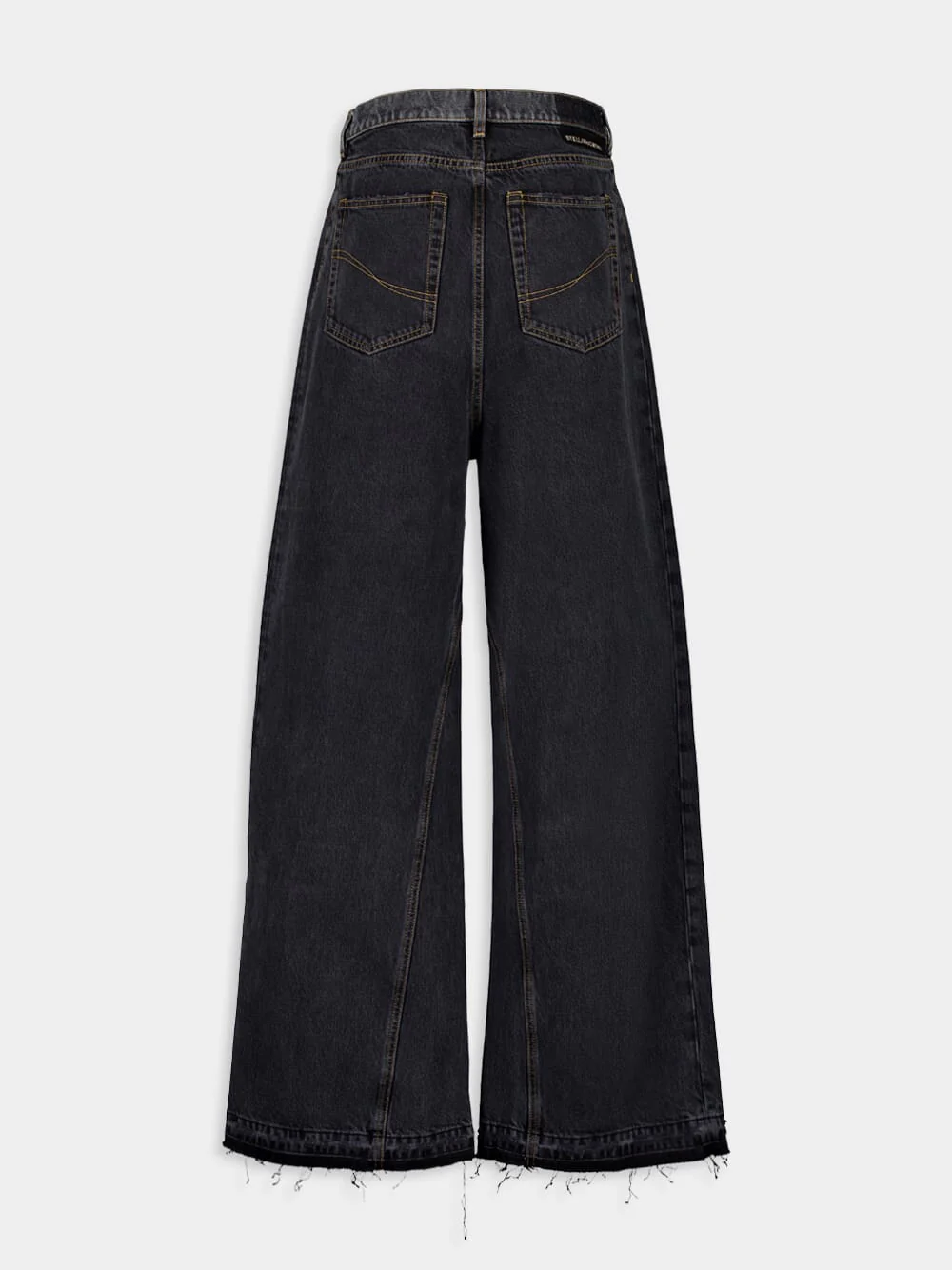 Two-Tone Black Wide-Leg Denim Jeans - Image 2