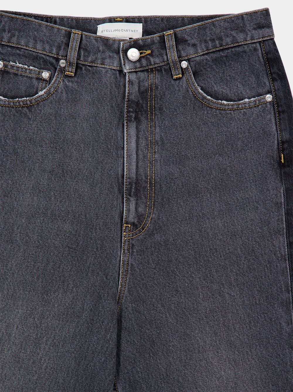 Two-Tone Black Wide-Leg Denim Jeans - Image 3