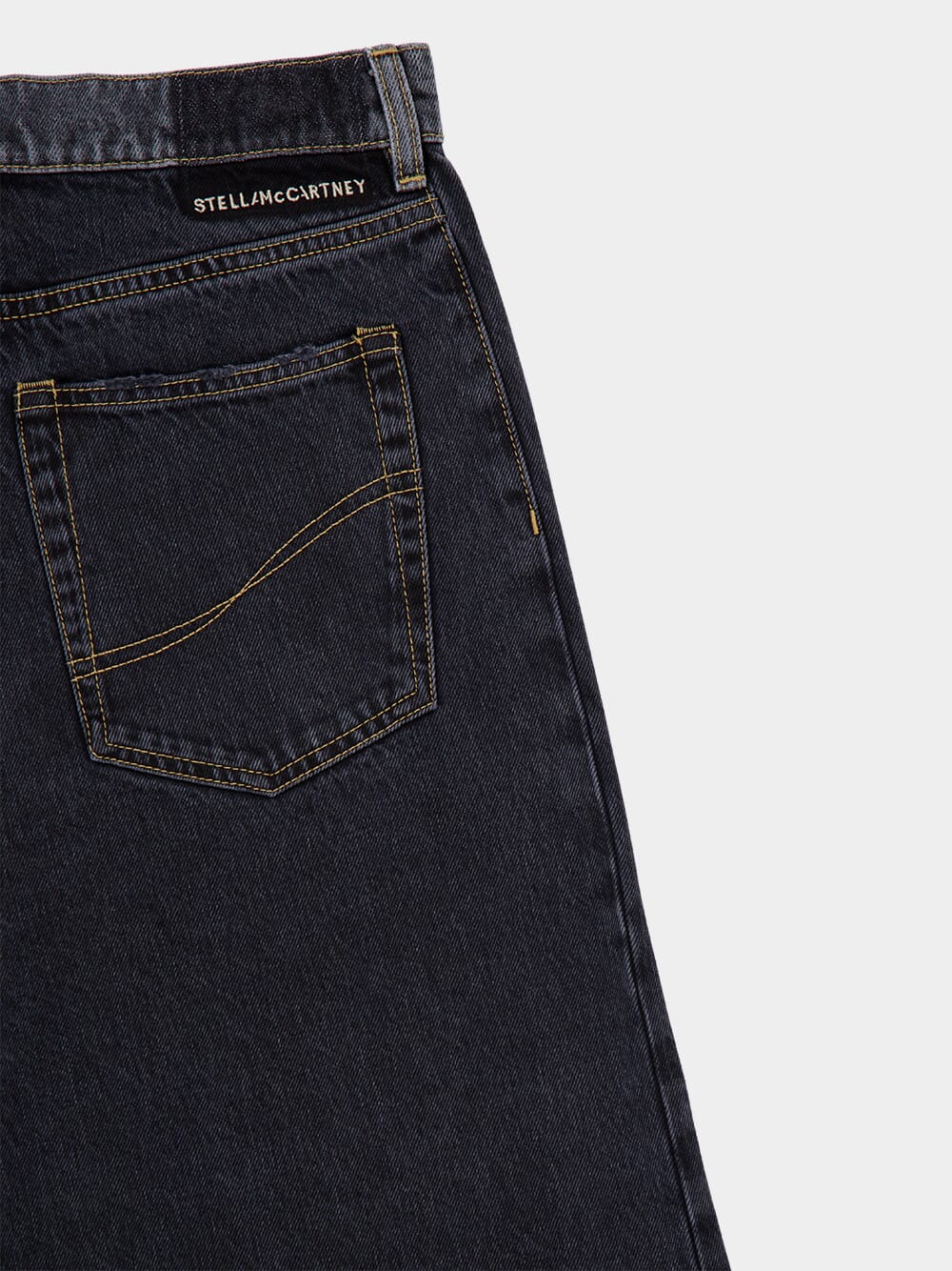 Two-Tone Black Wide-Leg Denim Jeans - Image 4