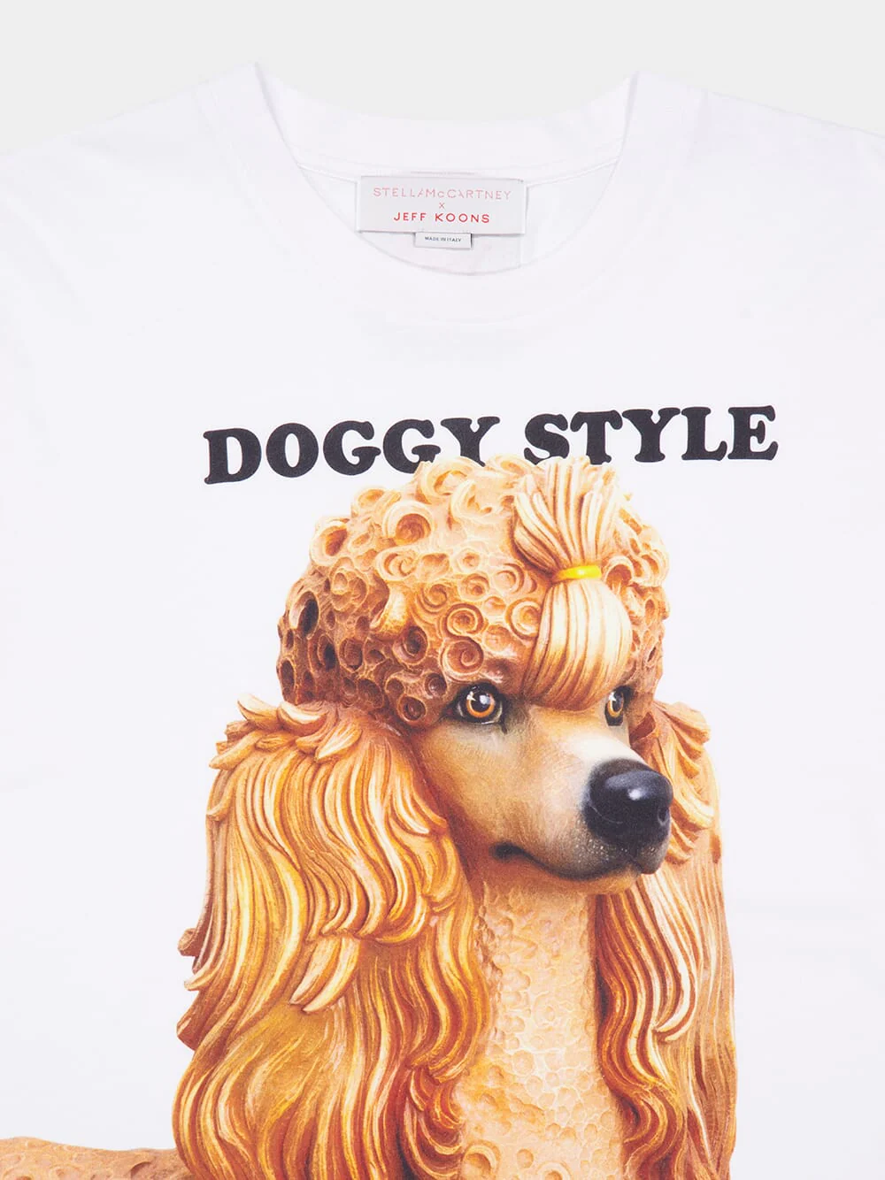 White “Doggy Style” Jeff Koons Print T-Shirt - Image 3