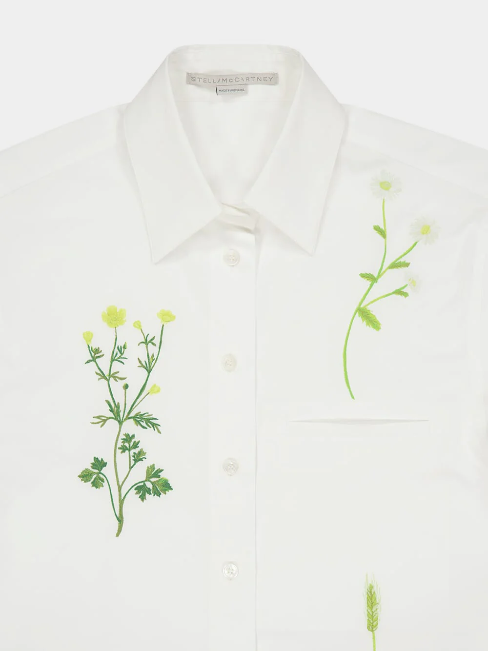 White Floral Printed Cotton Shirt - Image 3