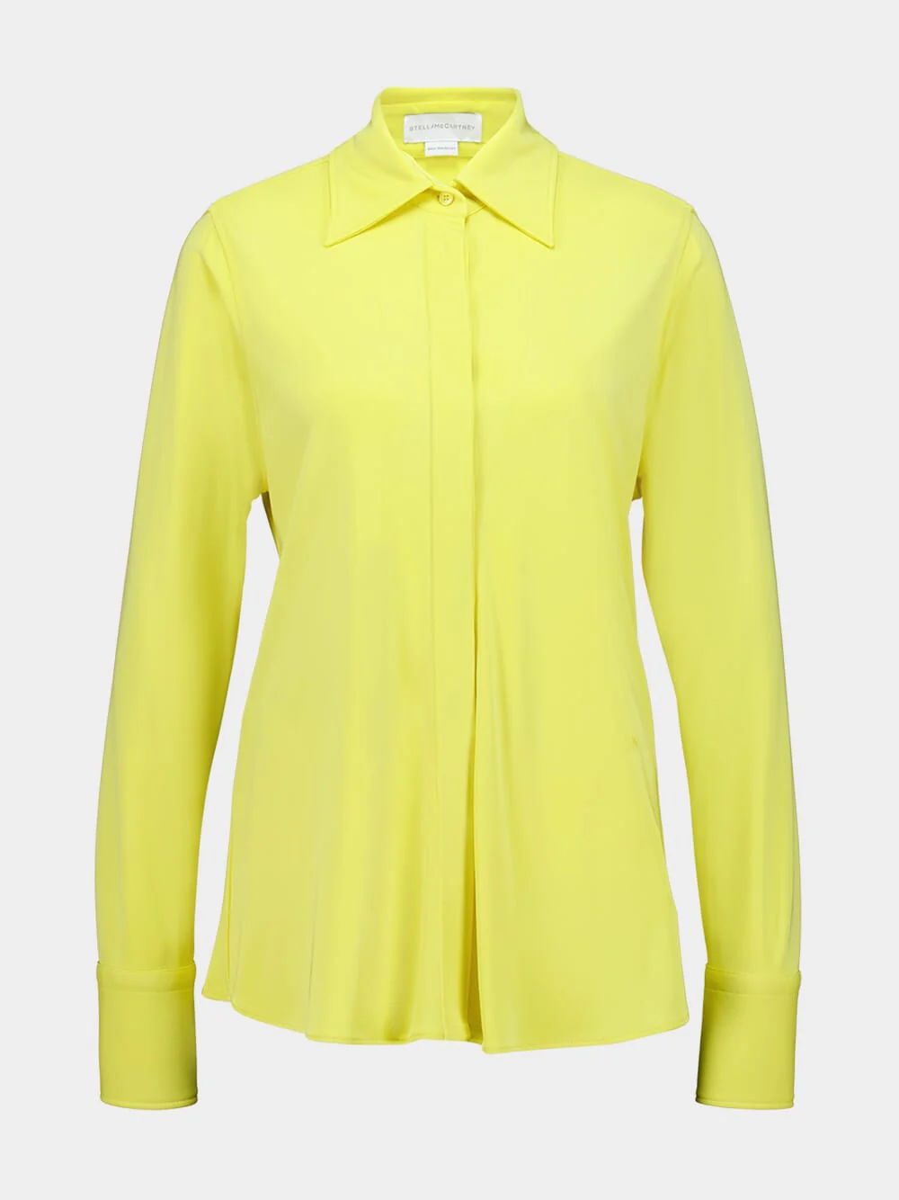 Yellow Long-Sleeve Crepe Shirt