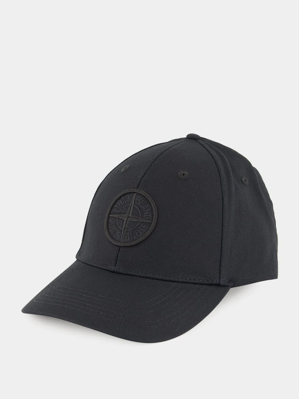 Baseball Cap in Black Cotton Reps