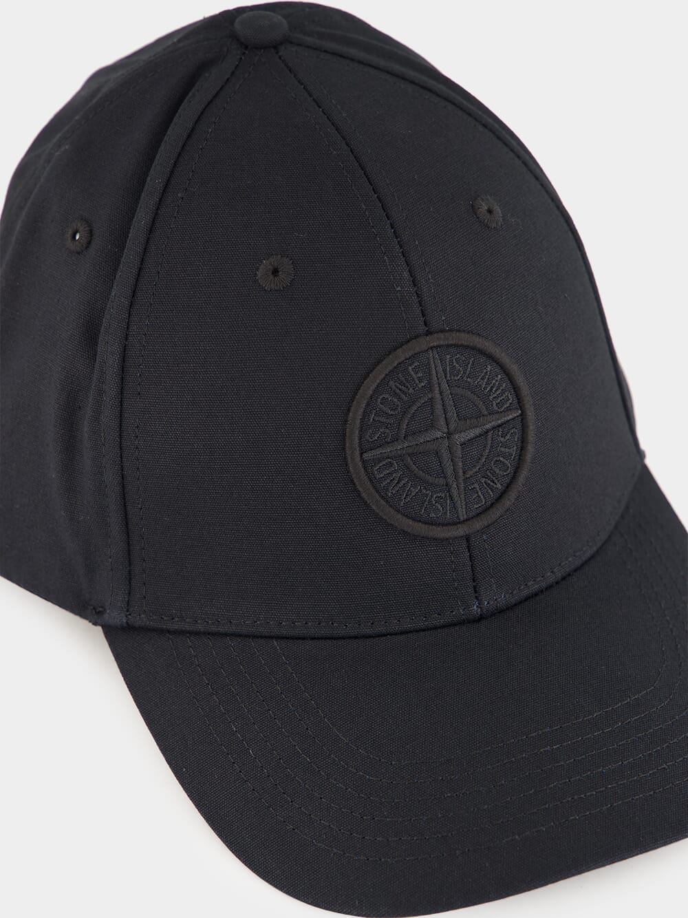 Baseball Cap in Black Cotton Reps - Image 3
