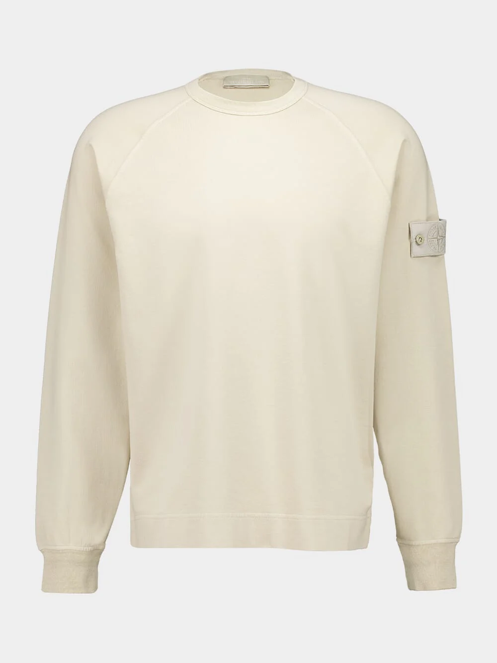 Beige Ghost Cotton Crew Neck Sweatshirt - Image 5