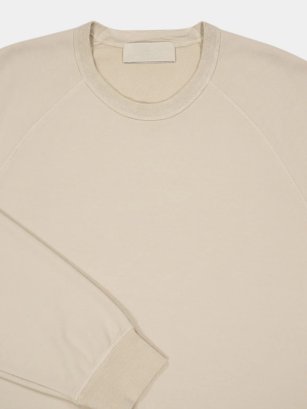 Beige Ghost Cotton Crew Neck Sweatshirt - Image 7