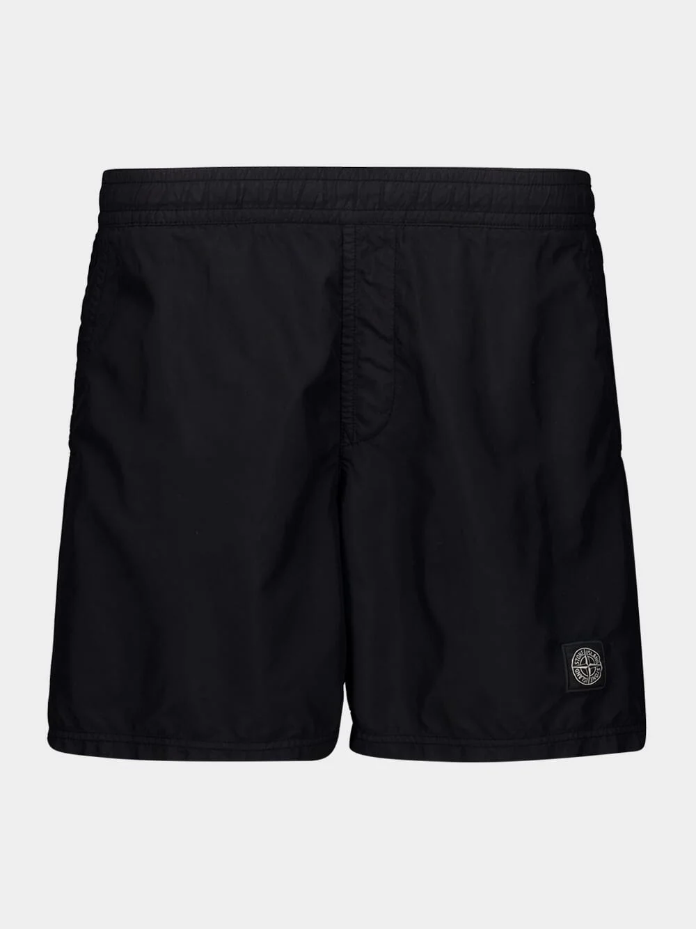 Black Brushed Nylon Swim Trunks