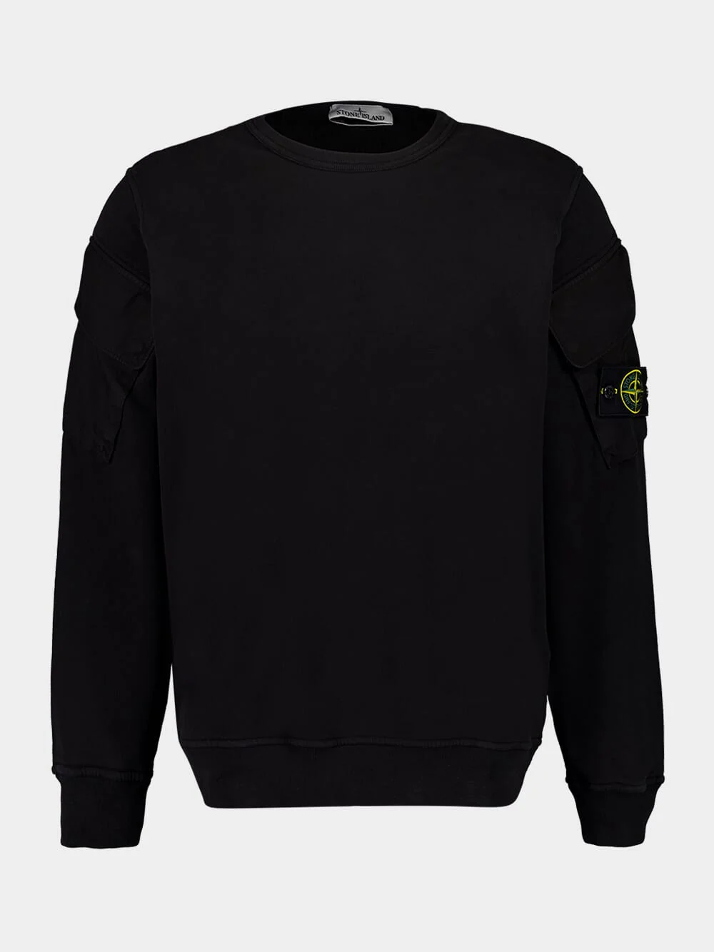 Black Brushed Organic Cotton Sweatshirt - Image 2