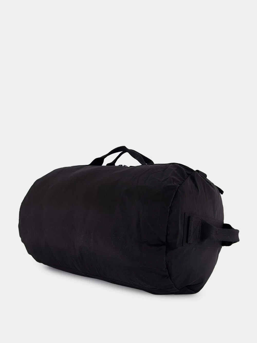 Black Coated Nylon Duffle Bag with Logo Patch - Image 6