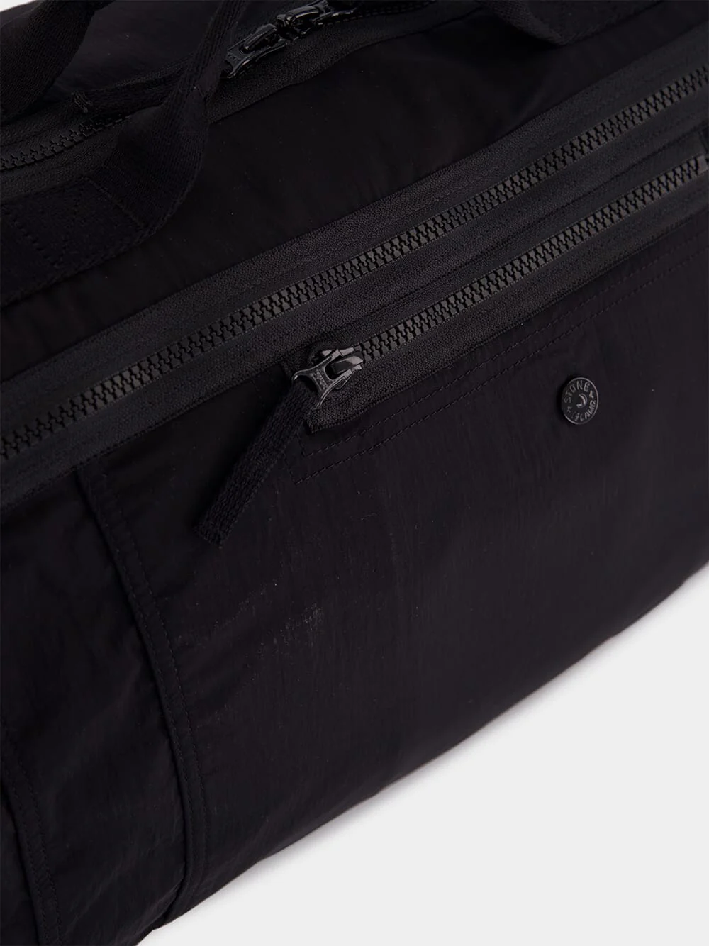 Black Coated Nylon Duffle Bag with Logo Patch - Image 7