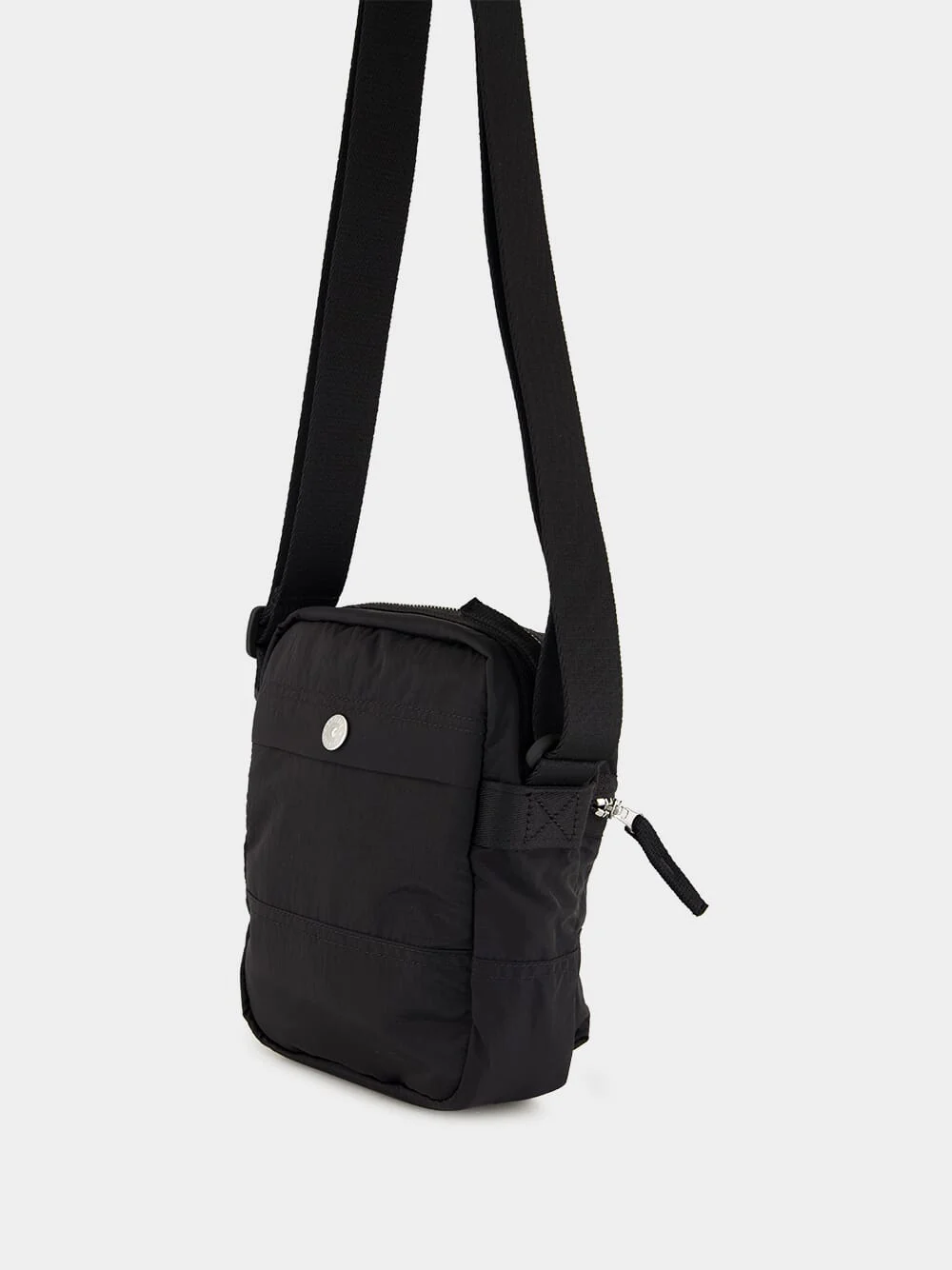 Black Coated Nylon Metal ECONYL® Pouch Bag - Image 6
