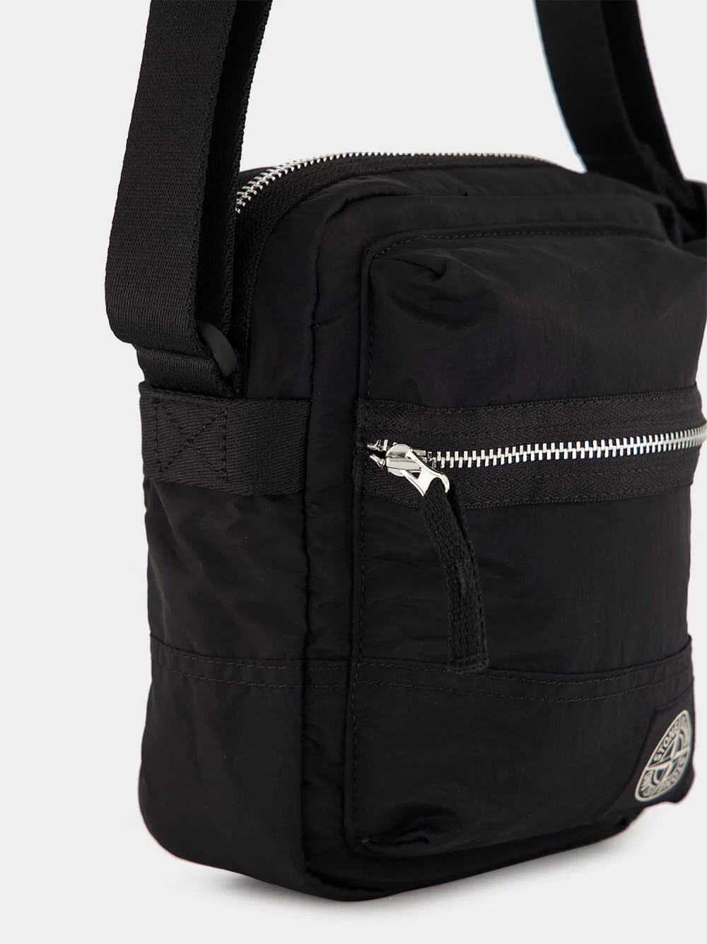 Black Coated Nylon Metal ECONYL® Pouch Bag - Image 8