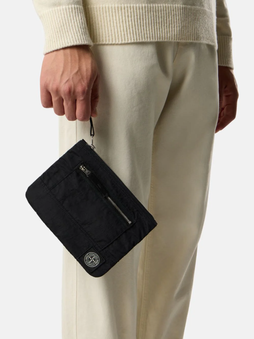 Black Coated Nylon Metal ECONYL® Pouch - Image 2