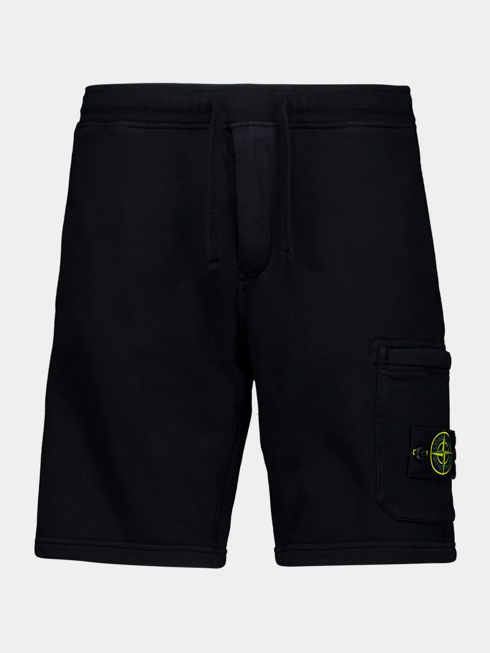 Black Cotton Fleece Jogger Shorts