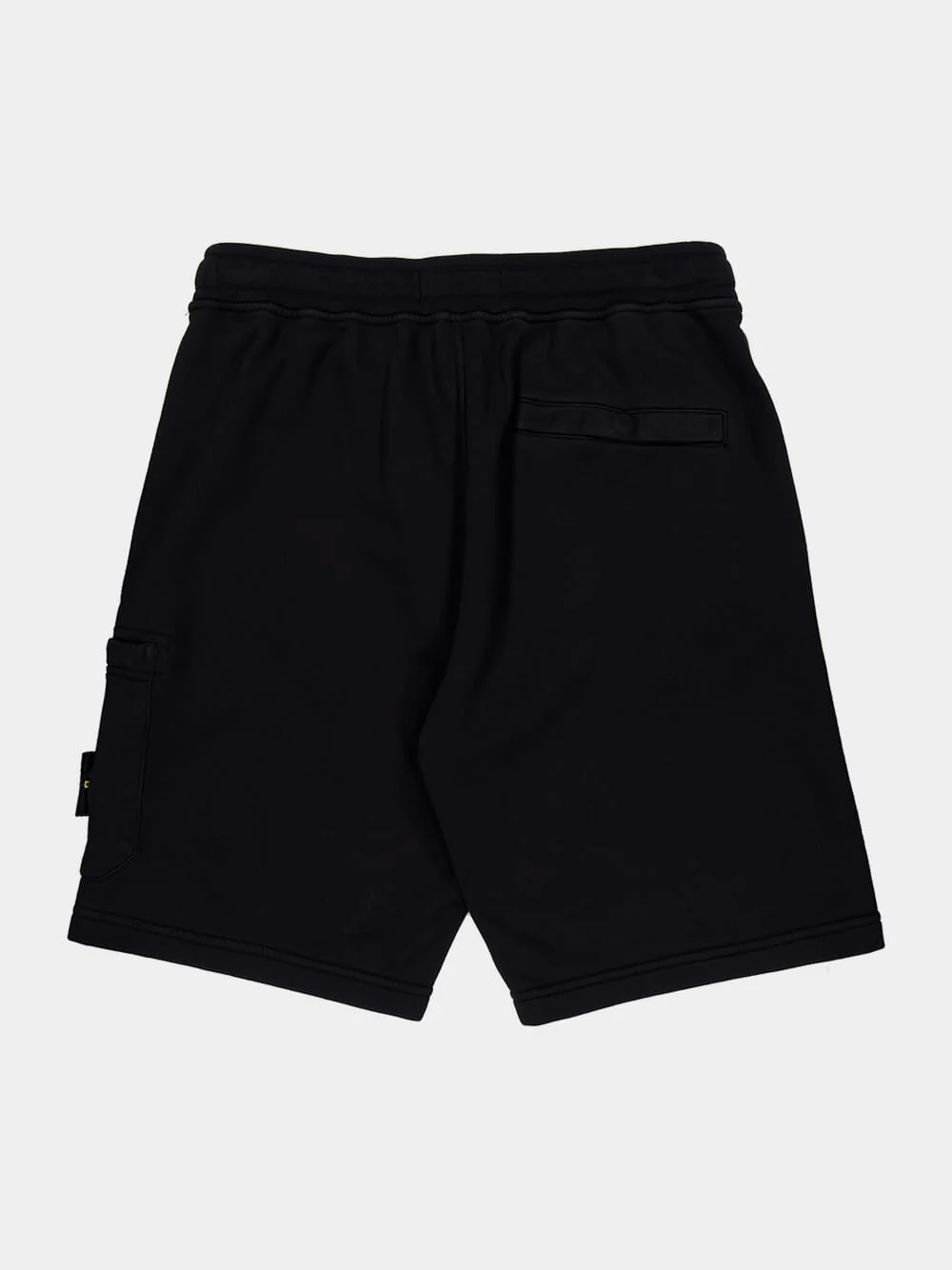 Black Cotton Fleece Jogger Shorts - Image 6