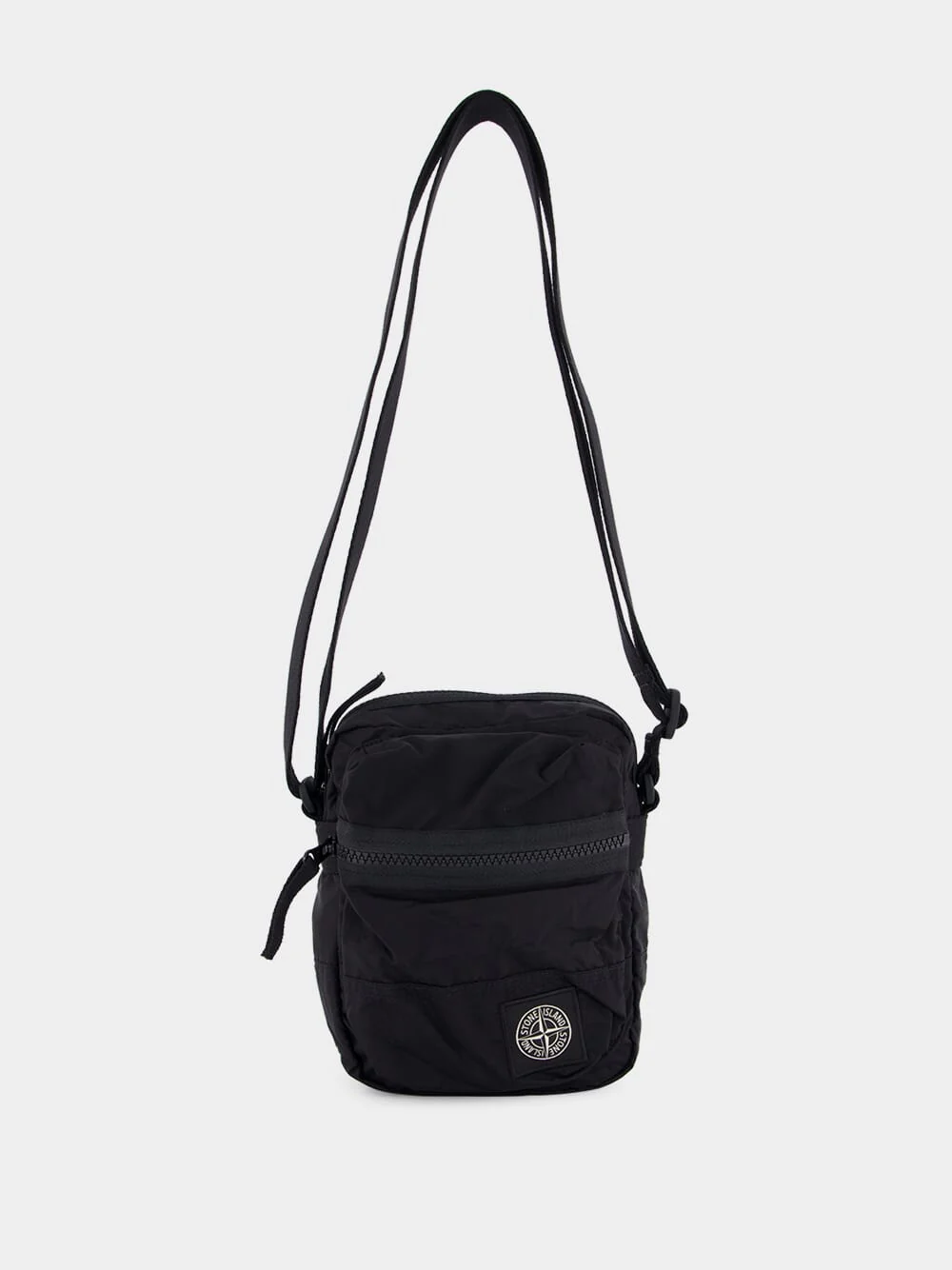 Black Crossbody Bag with Logo Patch - Image 2
