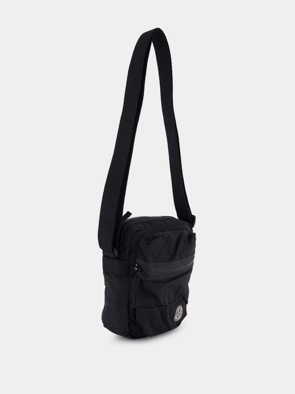 Black Crossbody Bag with Logo Patch - Image 3