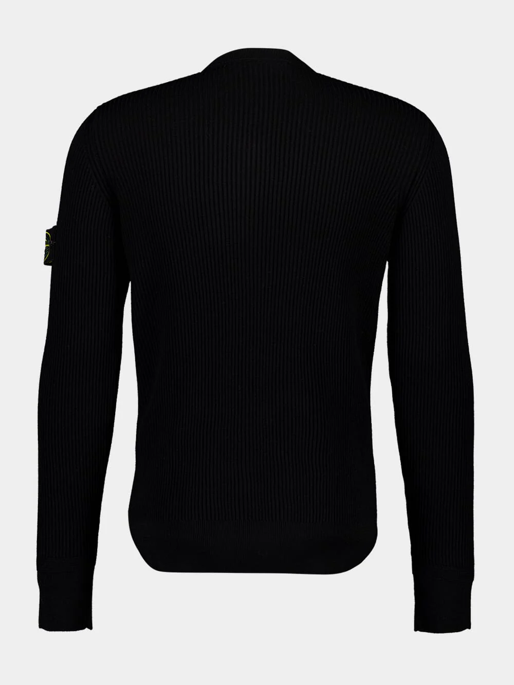 Black Full Rib RWS Wool Jumper - Image 2