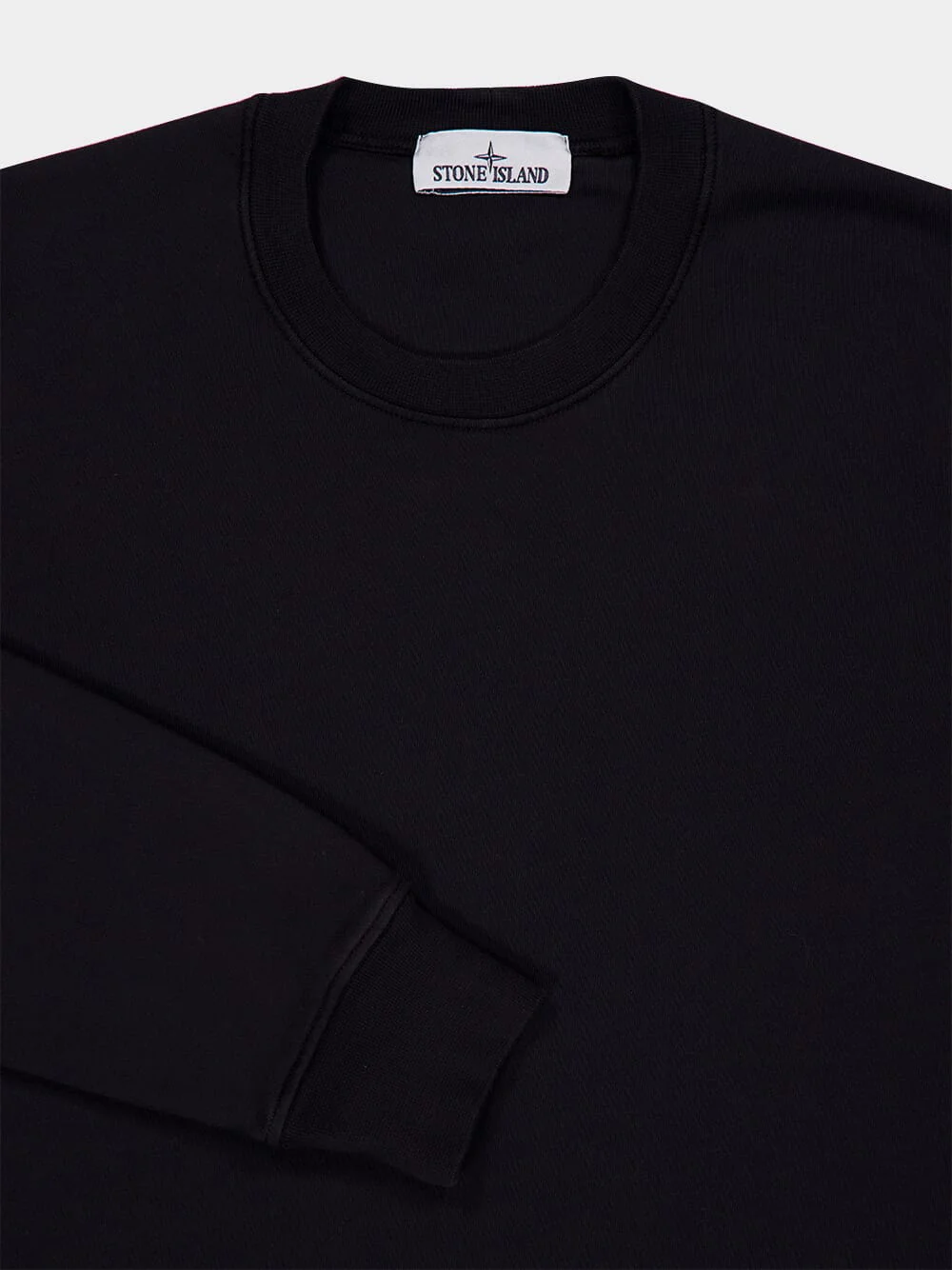 Black Organic Cotton Fleece Crewneck Sweatshirt - Image 3