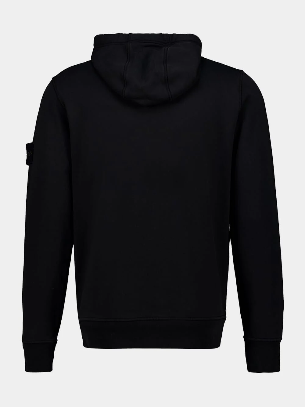 Black Organic Cotton Fleece Hooded Sweatshirt - Image 2