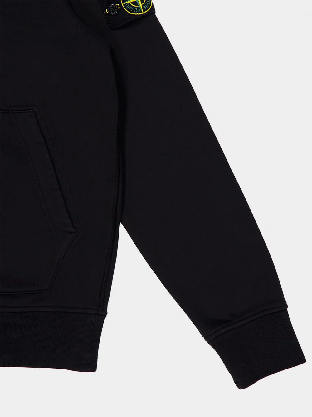 Black Organic Cotton Fleece Hooded Sweatshirt - Image 4