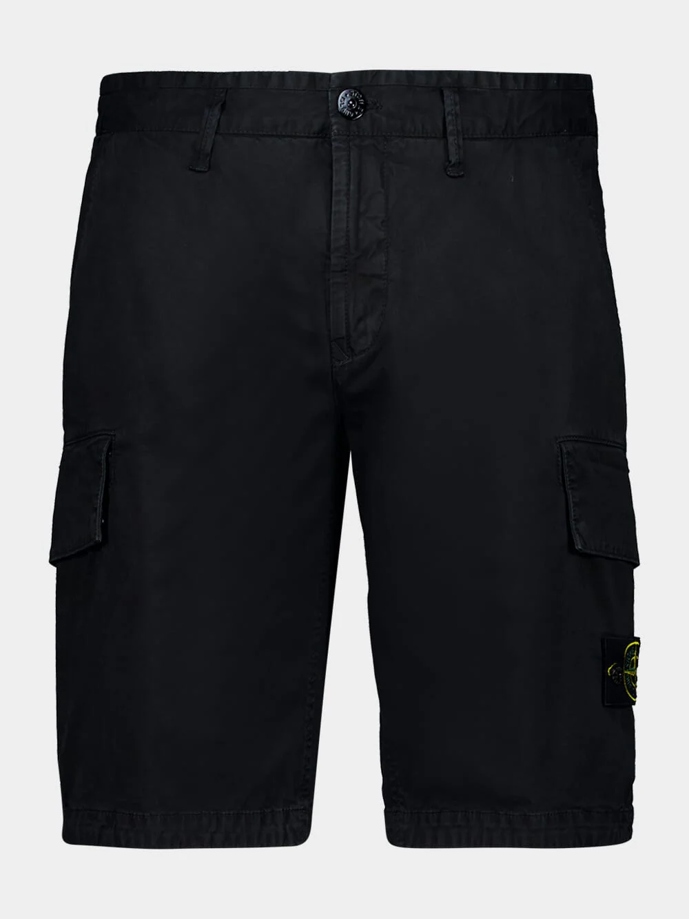 Black Organic Cotton Stretch Cargo Shorts