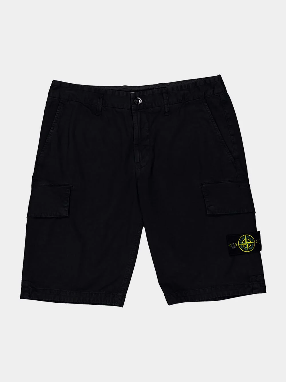 Black Organic Cotton Stretch Cargo Shorts - Image 4