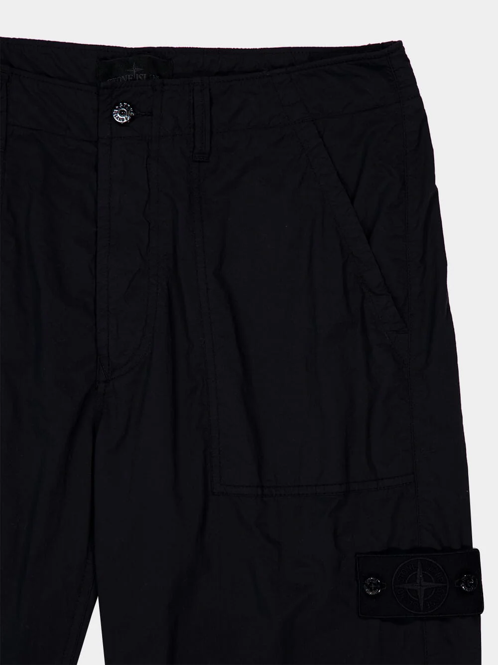 Black Relaxed Fit Ghost Nylon Trousers - Image 3