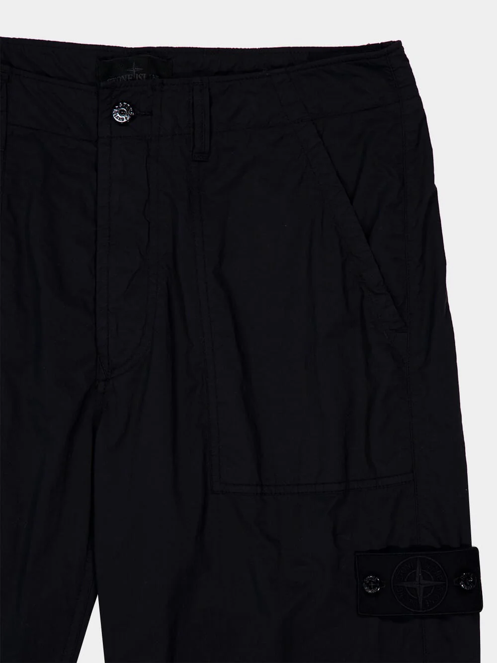 Black Relaxed Fit Ghost Nylon Trousers - Image 7