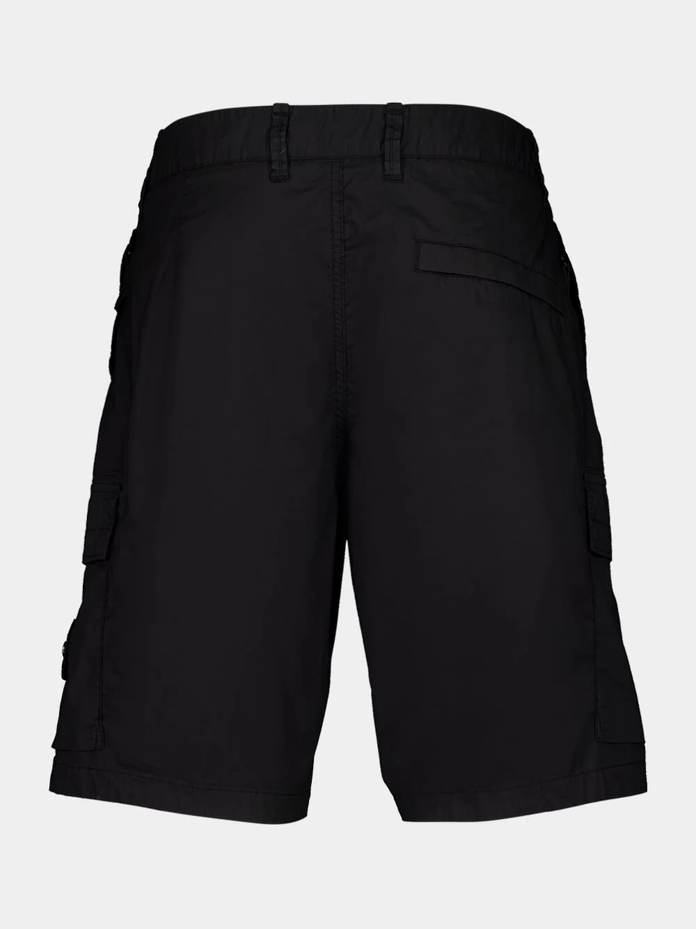 Black Stretch Cotton Cargo Bermuda Shorts - Image 2