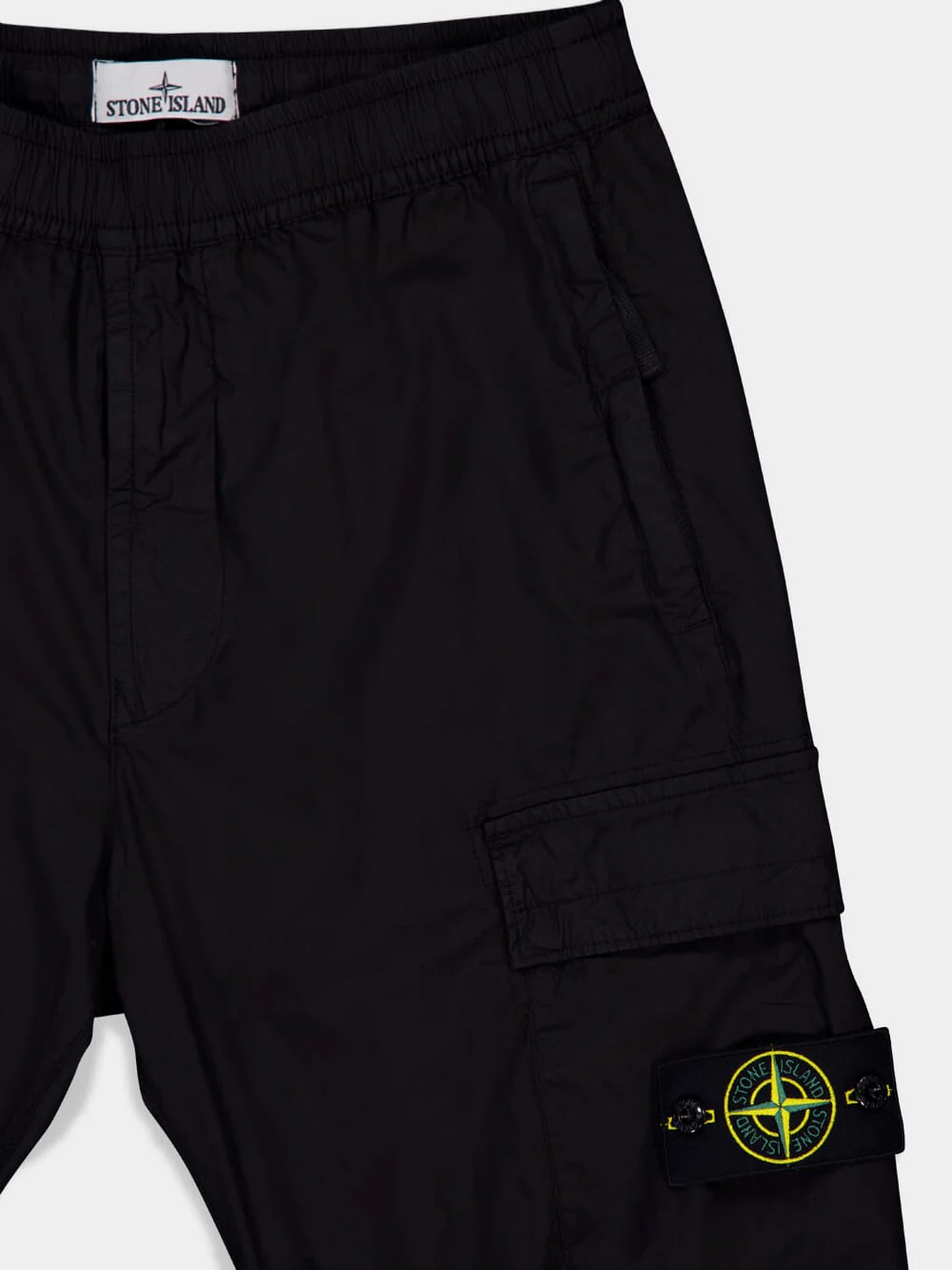 Black Stretch Cotton Cargo Trousers - Image 5