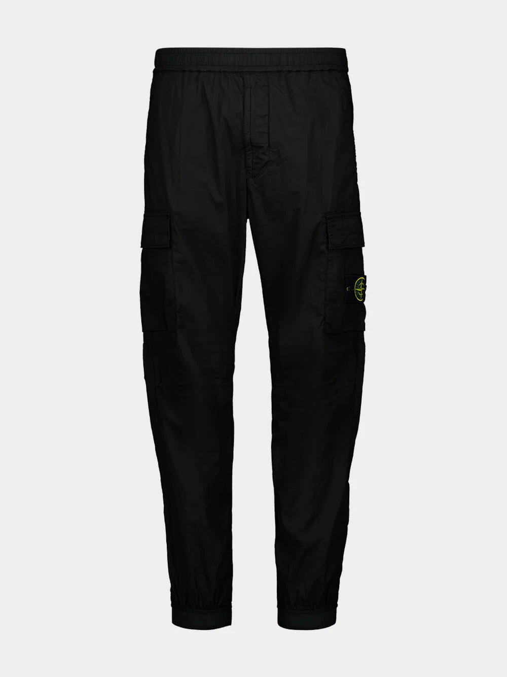 Black Stretch Cotton Cargo Trousers